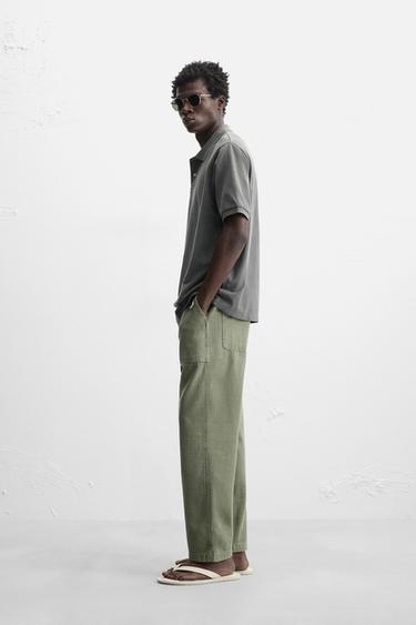 POLO EN PIQUÉ DÉLAVÉ - Gris anthracite de Zara - Image 3
