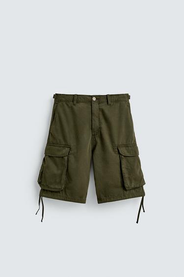 ШОРТЫ КАРГО RELAXED FIT — ХАКИ от Zara