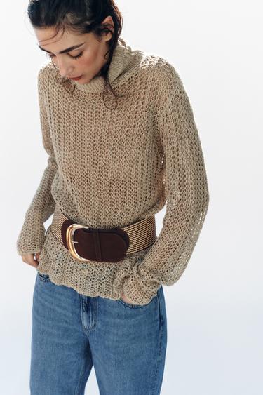 РЕМЕНЬ ИЗ РАФИИ И СПИЛКА — КОРИЧНЕВЫЙ от Zara