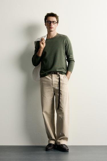 PULLOVER REGULAR FIT MIT STREIFEN - Grüner Streifen von Zara - Bild 0