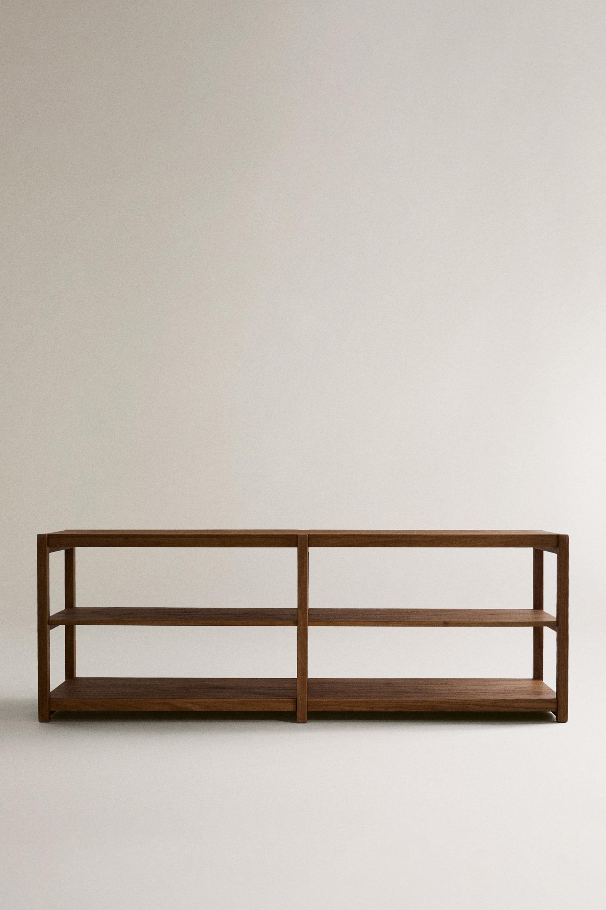 LONG WOODEN SHELVING UNIT Light beige ZARA United Kingdom