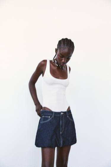 RIBBED BODYSUIT - White de Zara - Image 3