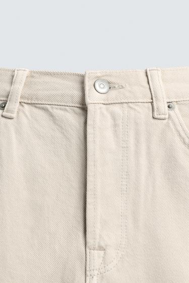 BERMUDA EN JEAN COUPE DROITE - Blanc cassé de Zara - Image 8