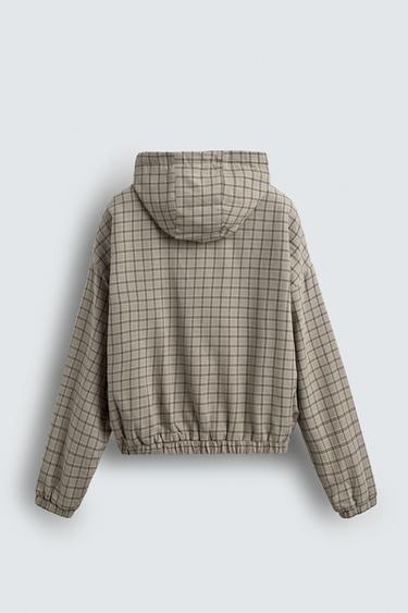 CHECK BOXY FIT JACKET - Beige by Zara - Image 8