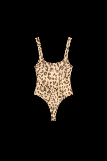 POLYAMID-BODY MIT TRÄGERN - Leopardenprint von Zara - Bild 0