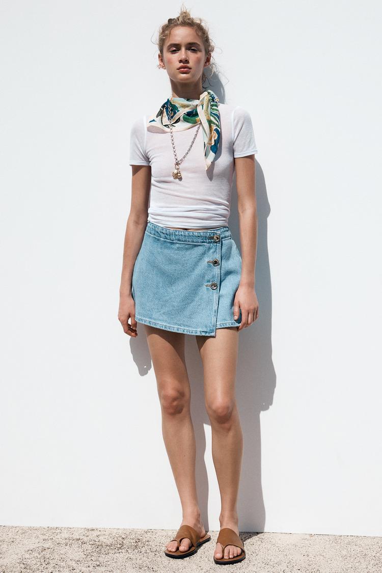 Z1975 DENIM SKORT Mid-blue ZARA New Zealand