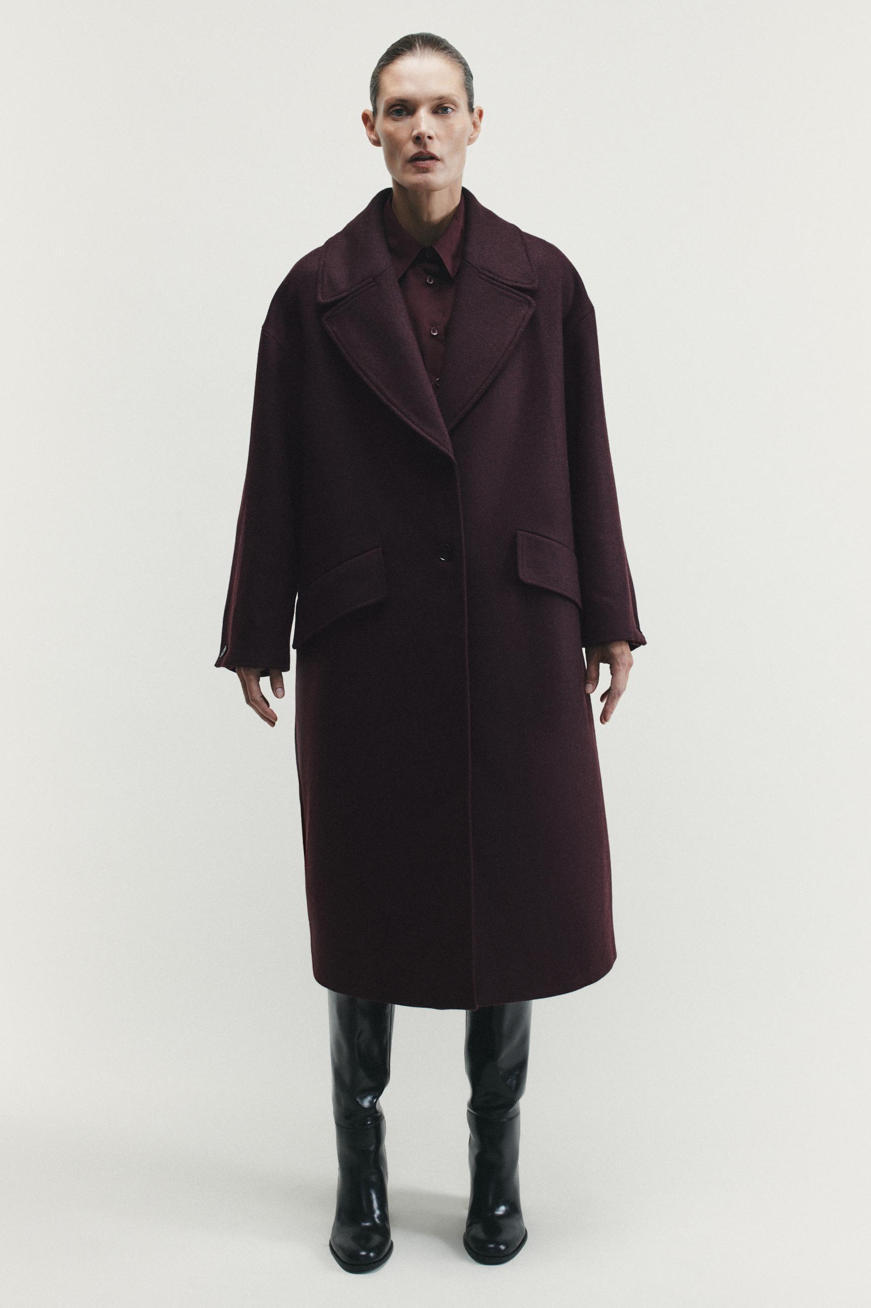 【新品未使用】ZARA 赤 ダブルブレスト ロングコート XS ZARA - 完売品 ザラ チェック柄 コート ジャケット ダブル