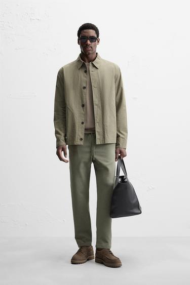 PANTALON AVEC TAILLE STYLE JOGGING CONFORT - Kaki clair de Zara