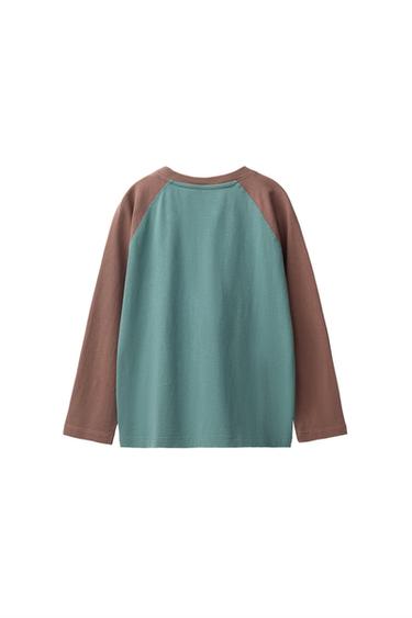CONTRAST RAGLAN LONG SLEEVE T-SHIRT — Pastel blue 2