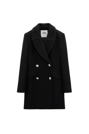 TEXTURED COAT WITH GOLDEN BUTTONS