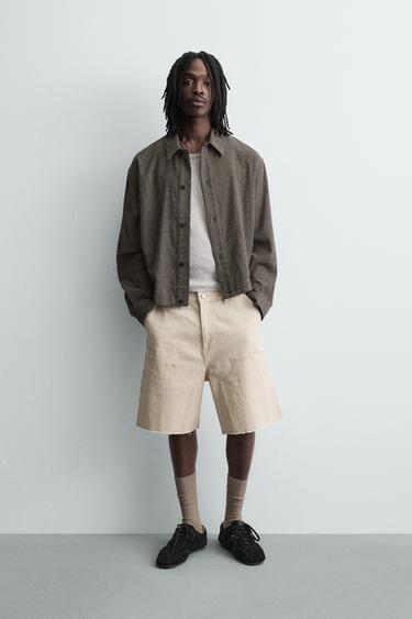 מכנסי ברמודה כיס נגרים - אבן של Zara