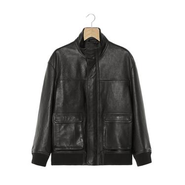 KOŽENÁ BUNDA RELAXED FIT - Černá od Zara