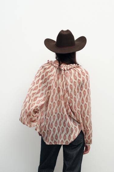 PRINTED SHIRT WITH METALLIC THREAD - Multicoloured by Zara - Image 3