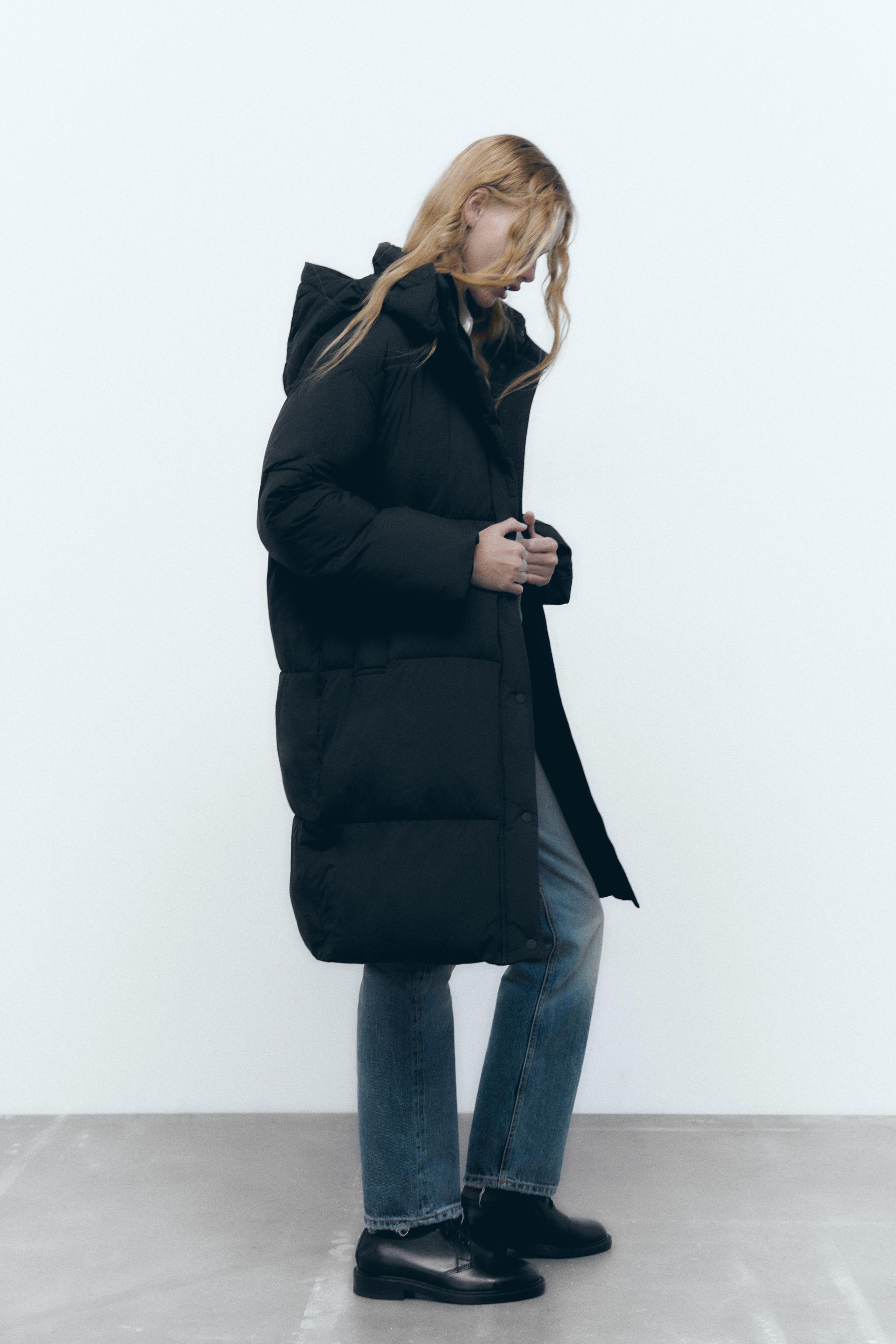 Zara Womens Extra Long Padded Coat Zara Extra Long Down Puffer