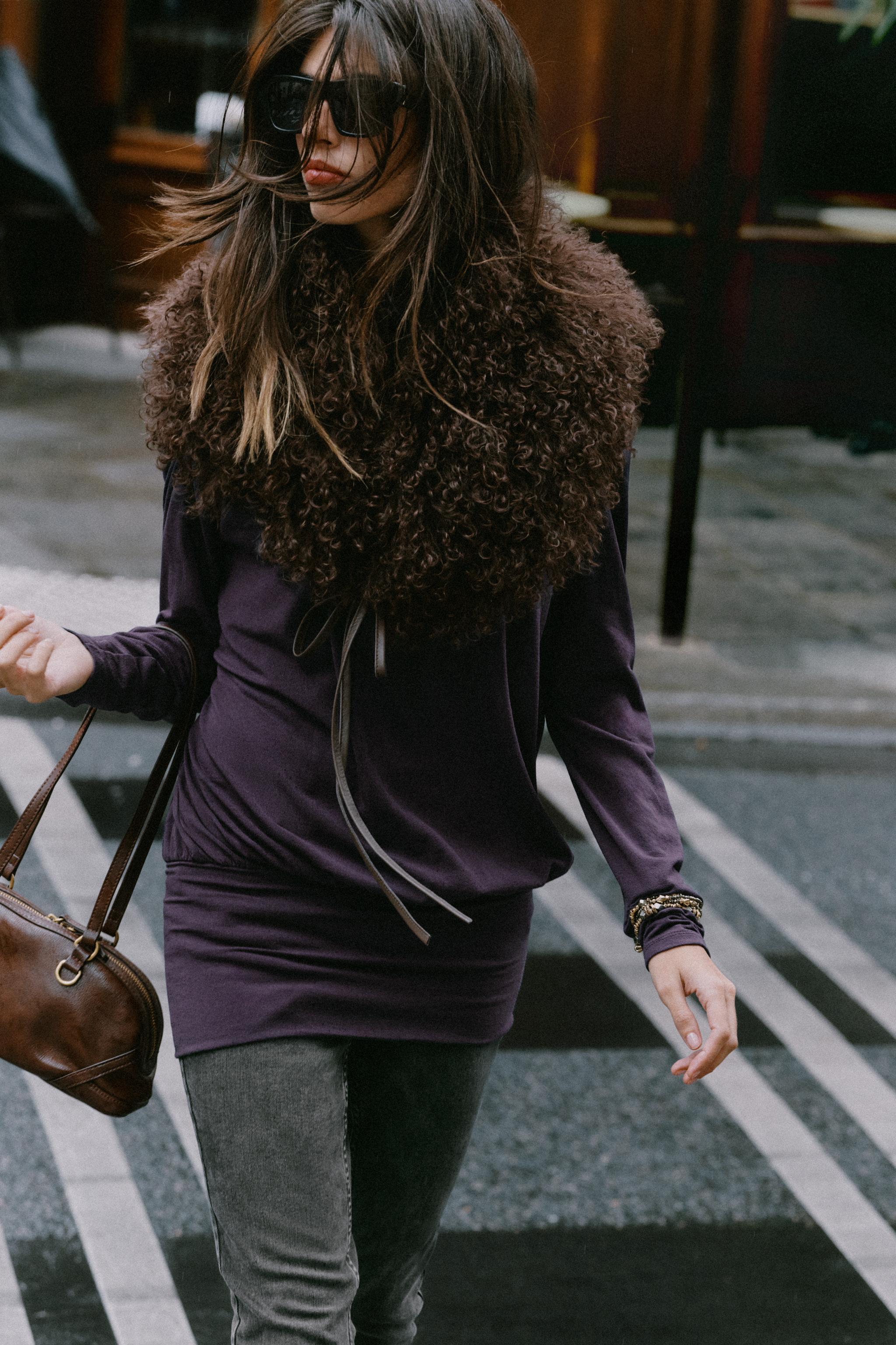 GATHERED TOP WITH SHOULDER PADS - Purple | ZARA Curaçao / Curazao