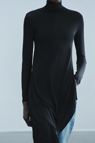ASYMMETRICAL LONG TOP — Black 2