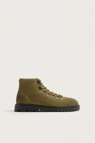 LEATHER HIKING BOOTS — taupe brown 1