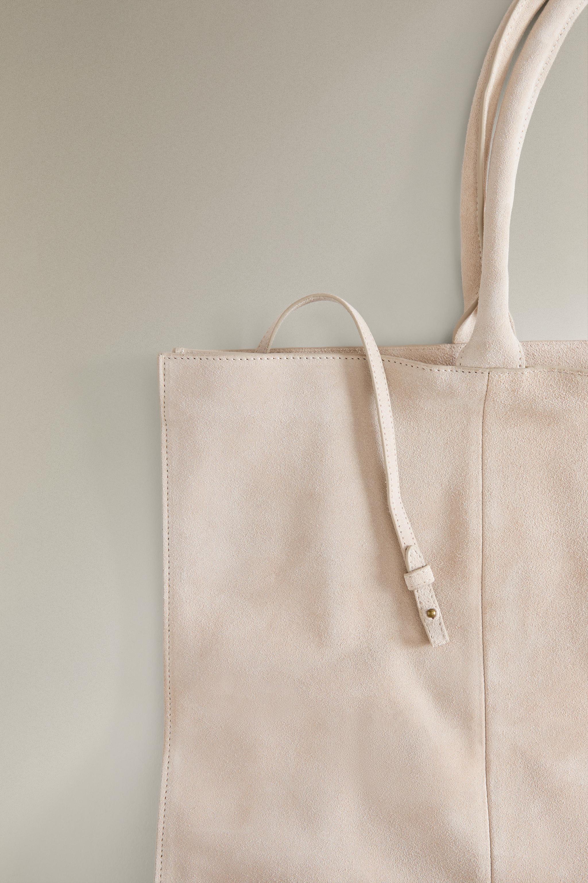 LARGE SPLIT SUEDE TOTE BAG