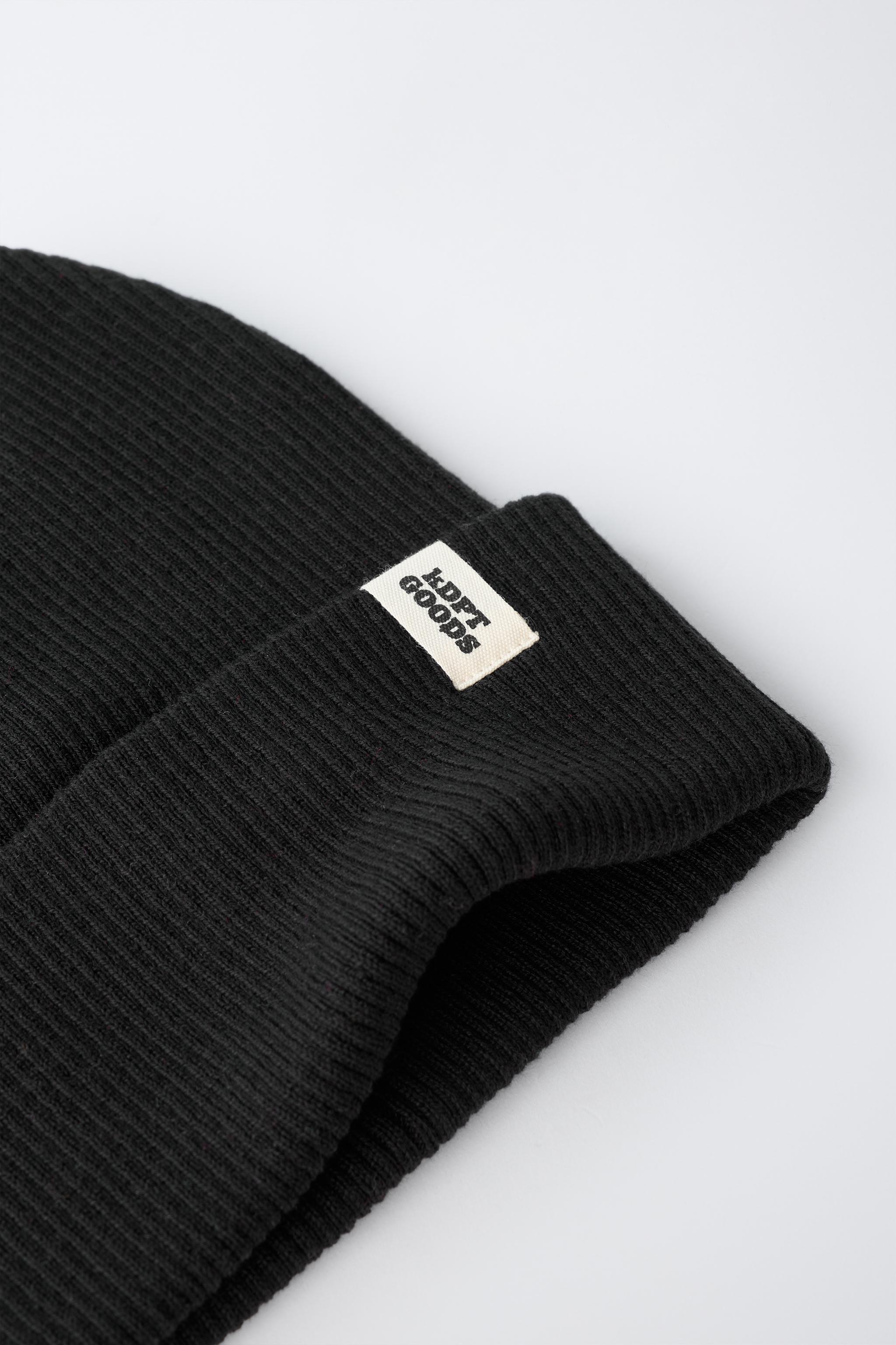 Детские головные уборы Zara RIBBED KNIT LABEL HAT — фото 4