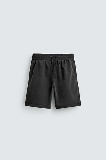 LONG SOFT SWIM SHORTS - Black by Zara