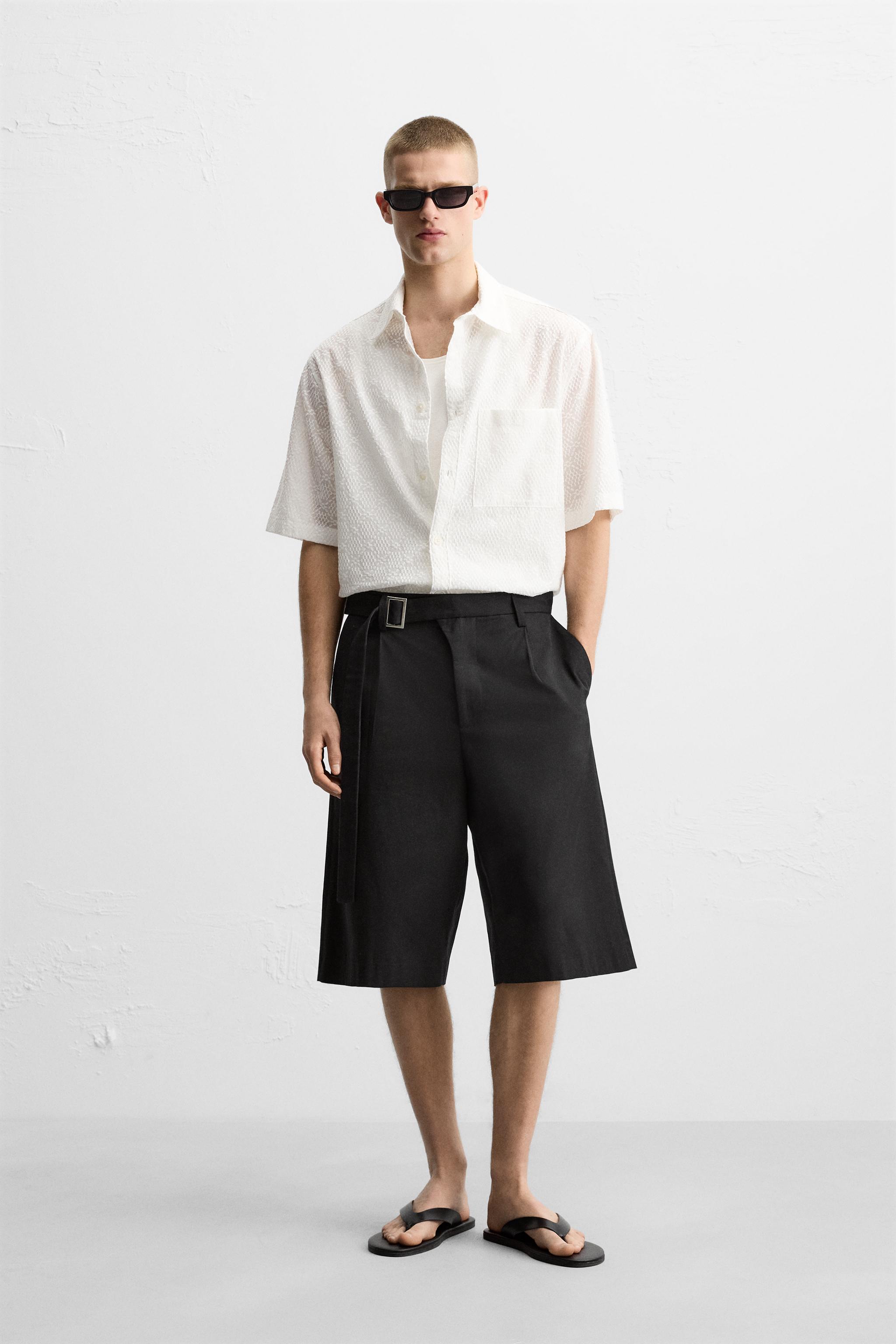 ジオメトリック エンブロイダリー シャツ - ホワイト | ZARA
