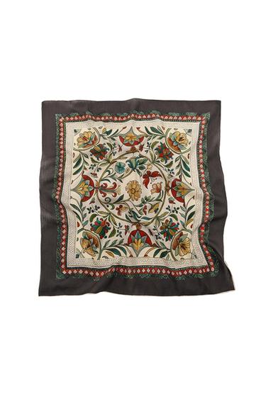 Zara FLORAL PRINT SCARF - Ecru - Image 0
