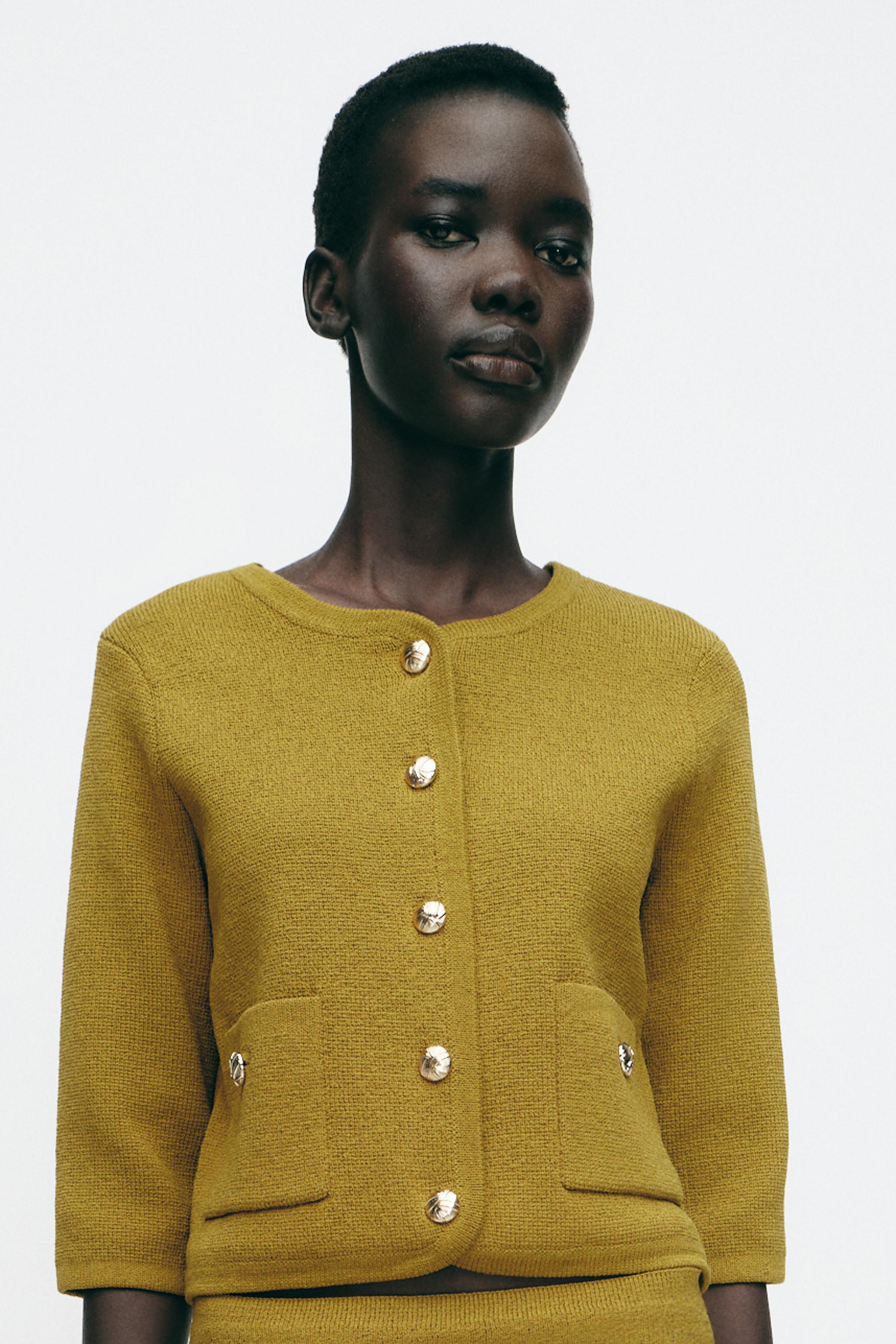 ZARA Nanushka フローラルインターシャカーディガン ZARA Nanushka フローラルインターシャカーディガン