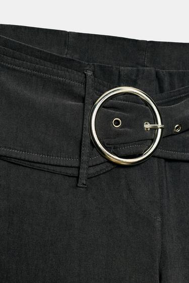 CAPRI TROUSERS WITH BELT - Dark grey by Zara - Image 9