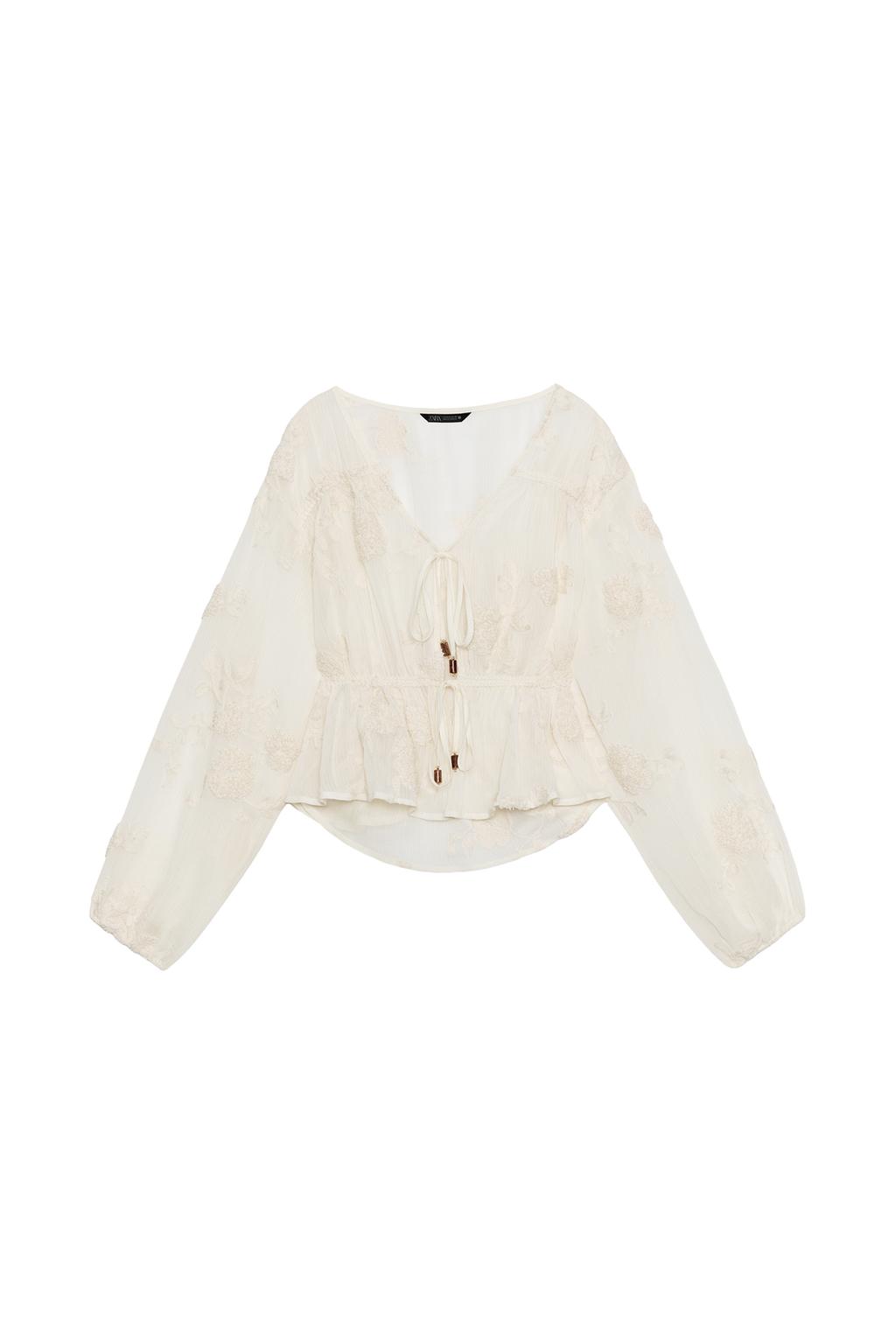 EMBROIDERED SHEER BLOUSE - image 3