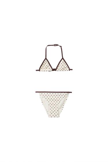 6-14 AÑOS/ BIKINI TRIÁNGULO TEXTURA TOPOS - Crudo de Zara