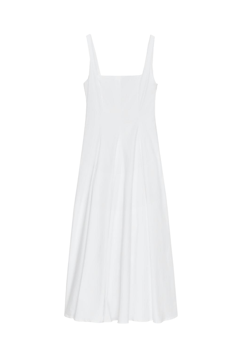 POPLIN GODET MIDI DRESS - image 3