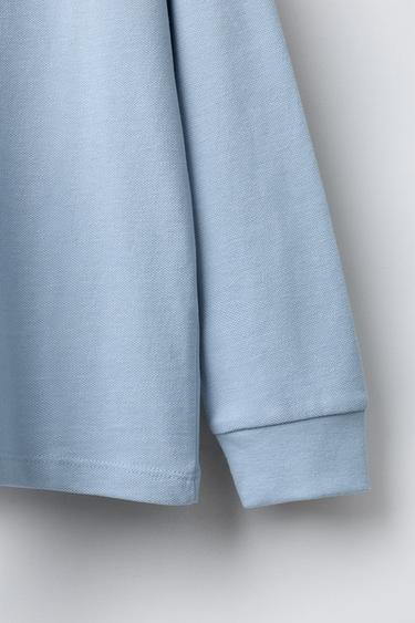 BASIC PIQUÉ POLO SHIRT - Sky blue by Zara - Image 3