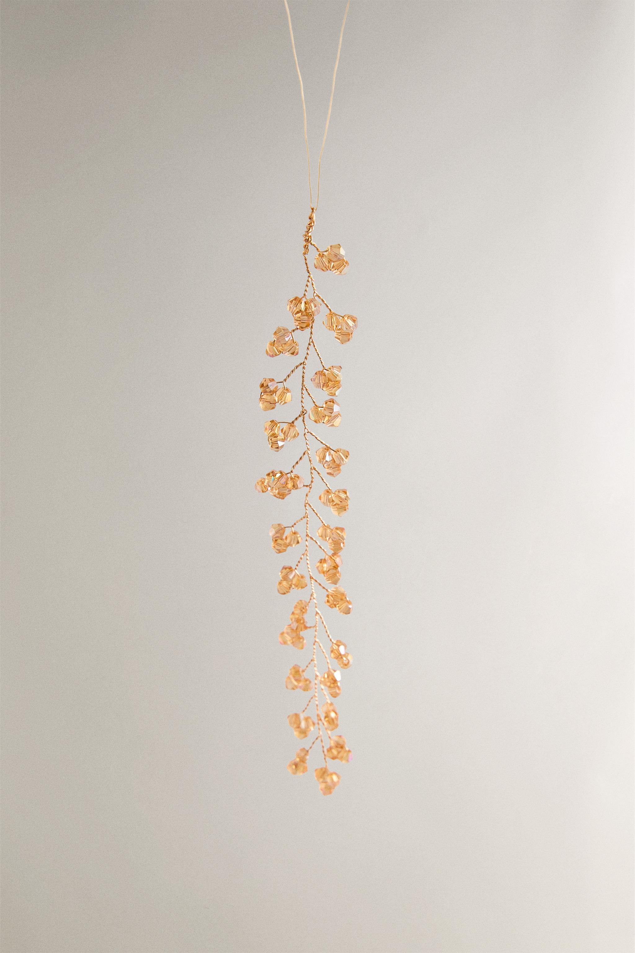 BEADED BRANCH CHRISTMAS TREE ORNAMENT