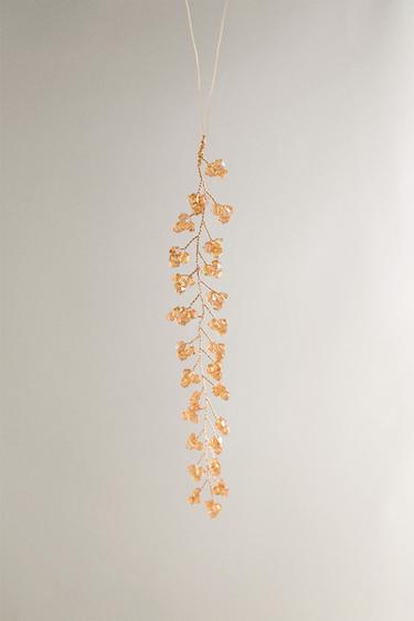 BEADED BRANCH CHRISTMAS TREE DECORATION - Caramel by Zara - Image 1
