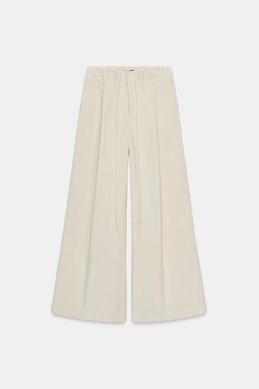 Zara CORDUROY PANTS WITH POCKETS - Oyster-white