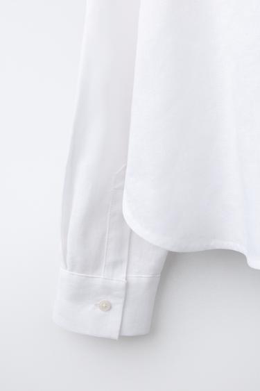 PLAIN LINEN BLEND SHIRT - Oyster-white by Zara - Image 3