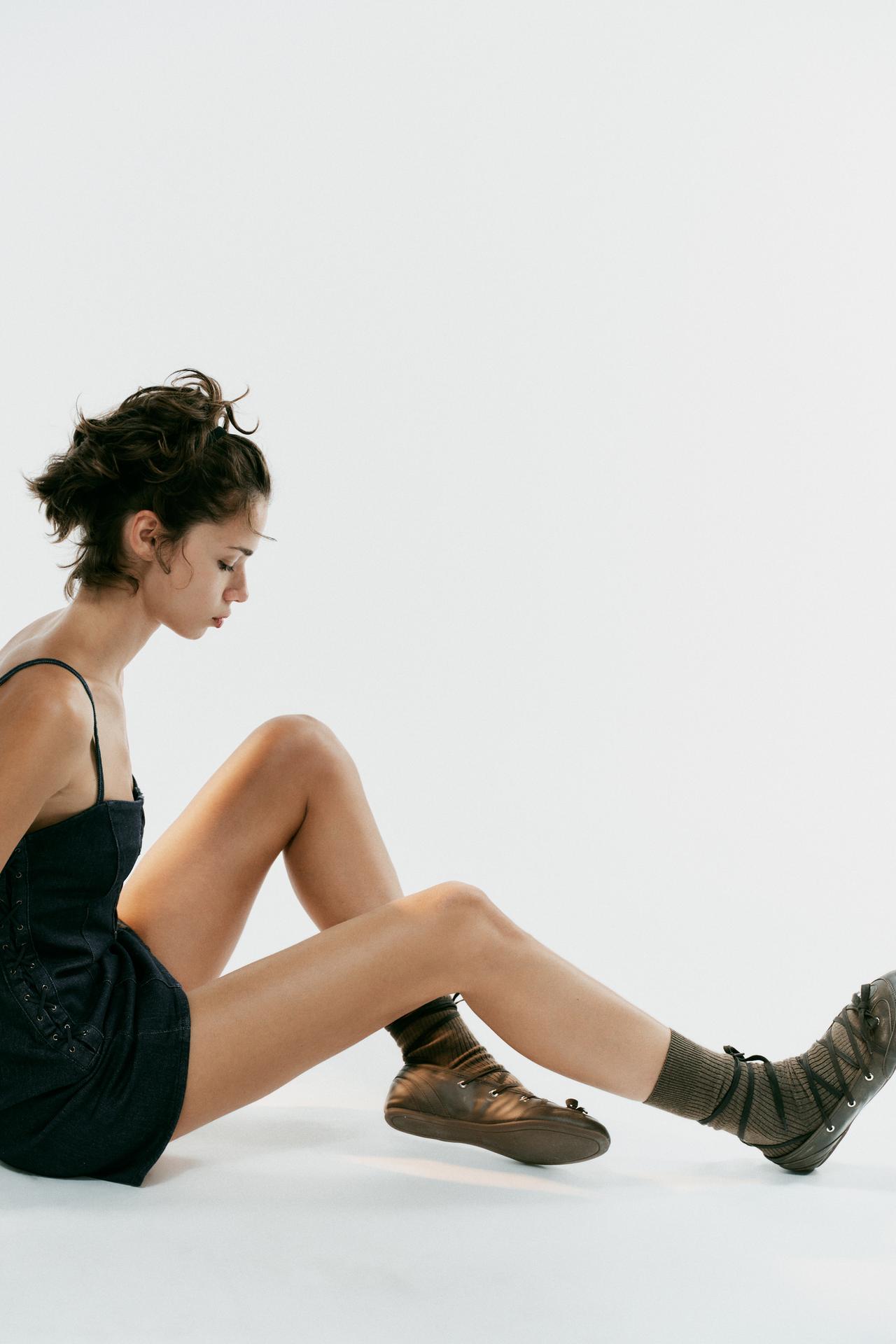 BOW BALLET FLATS — Brown