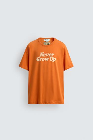 CAMISETA COM TEXTO ESTAMPADO HARRY LAMBERT FOR ZARA X DISNEY - Laranja da Zara