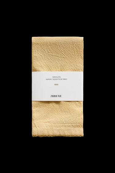 Zara PACK OF PLAIN DYED THREAD NAPKINS (PACK OF 2) - Yellow