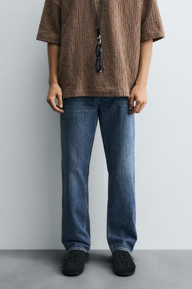STRAIGHT-LEG JEANS - Navy blue by Zara