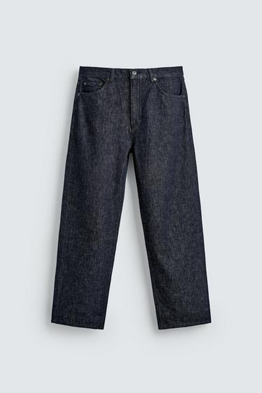ДЖИНСЫ STRAIGHT FIT ИЗ ХЛОПКА И КОНОПЛИ — СИНИЙ от Zara