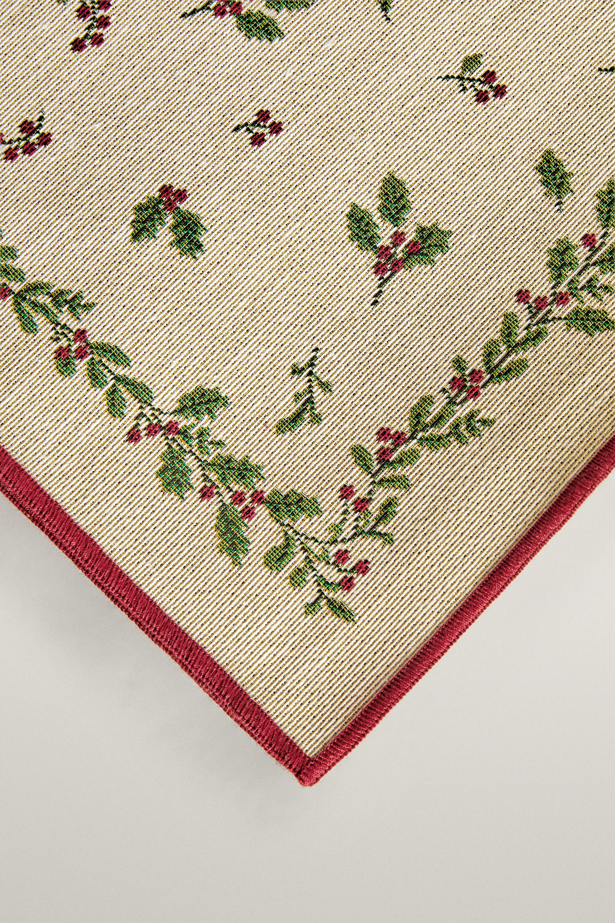 CHEMIN DE TABLE JACQUARD HOUX NOËL