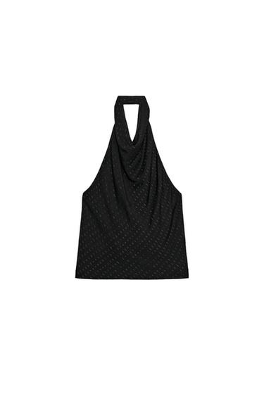 TOP HALTER HILO METALIZADO