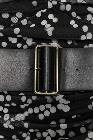 DOTS DRESS WITH BELT - Black / White by Zara - Image 7