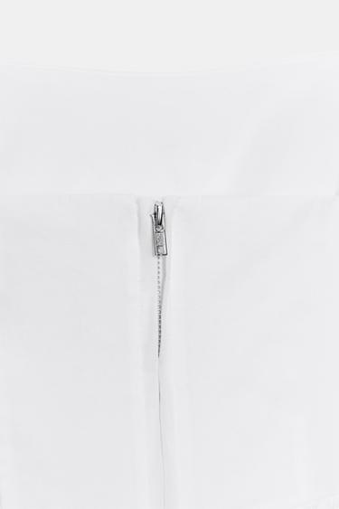 CORSETRY-INSPIRED POPLIN CROP TOP - White by Zara - Image 7