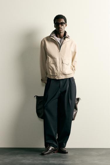 CAZADORA REGULAR FIT ALGODÓN - LYOCELL - Arena de Zara