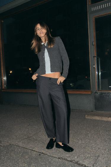 PANTALON BARIL BOUTON - Anthracite foncé de Zara - Image 0