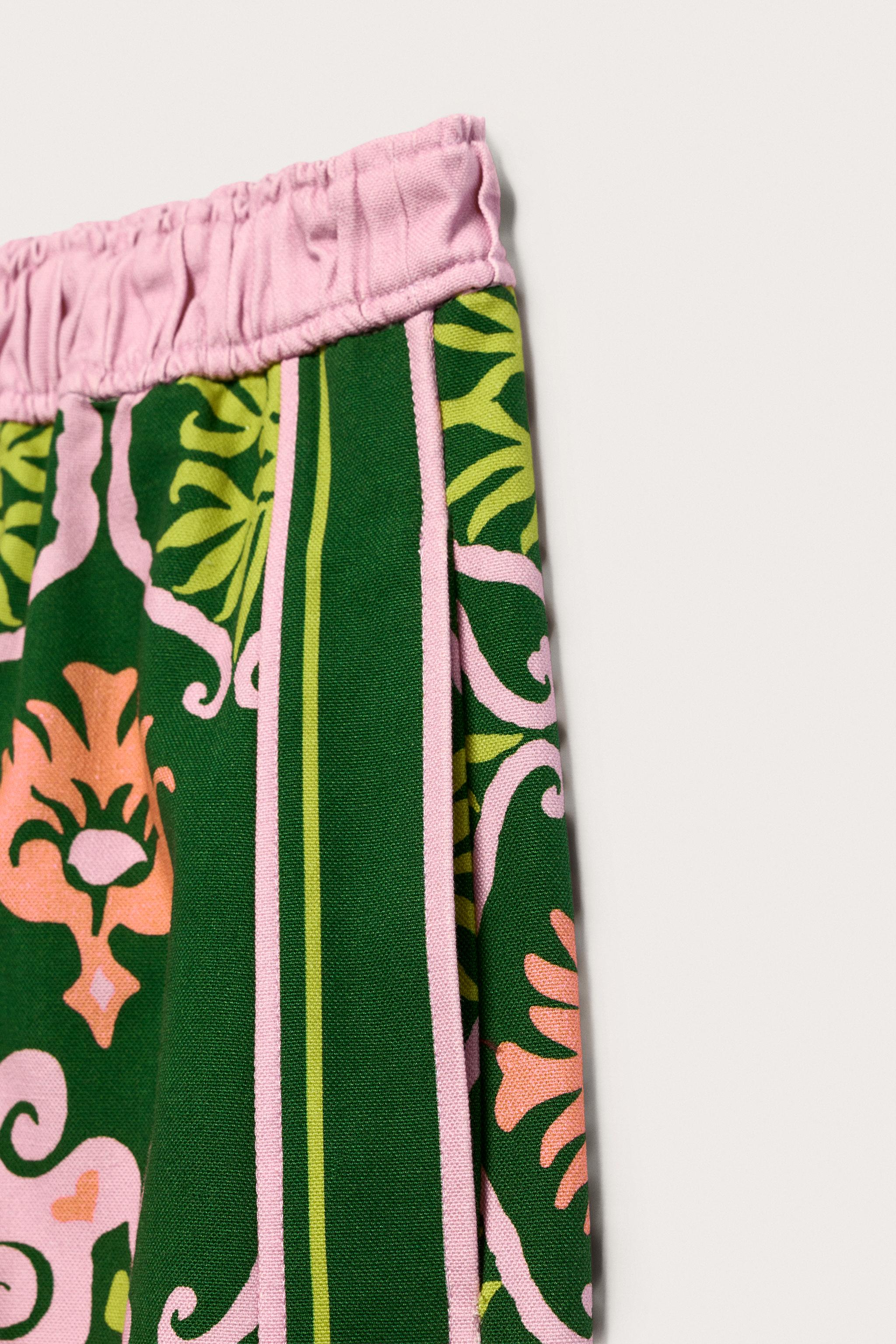Zara LIMITED EDITION DESENLİ MİDİ ETEK görsel 8