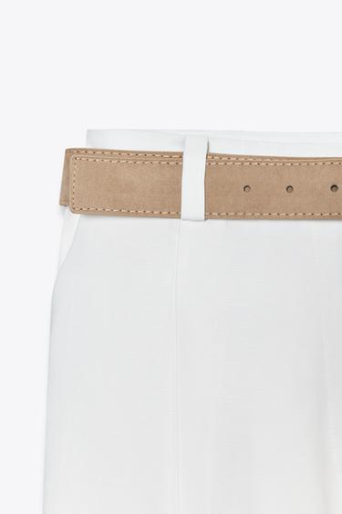 FLOWING TROUSERS WITH BELT - Oyster-white by Zara - Image 5