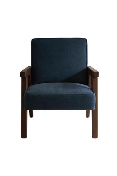 SILLÓN NOGAL TAPIZADO LINO ZARA HOME BY BLASCO - Petróleo de Zara